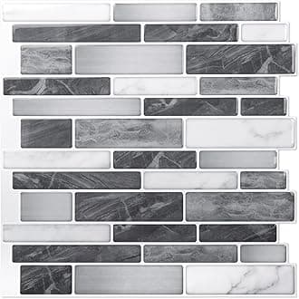 Art3d 10-Sheet Self-Adhesive Tile Backsplash for Kitchen, Vinyl Decorative Marble Tiles, 30 * 30cm