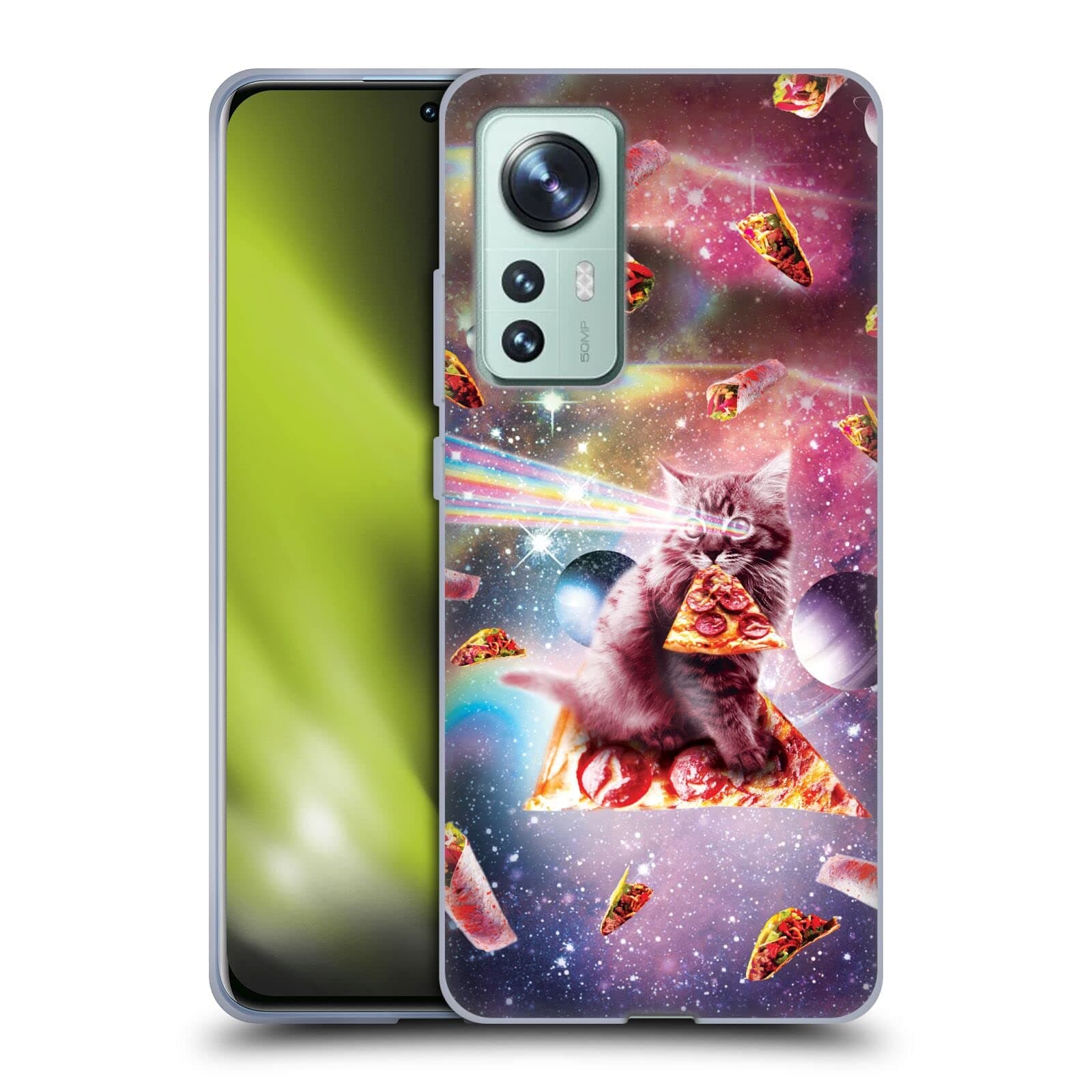 Head Case DesignsOfficially Licensed Random Galaxy Outer Space Lazer Cat Space Pizza Ride Soft Gel Case Compatible With Xiaomi 12