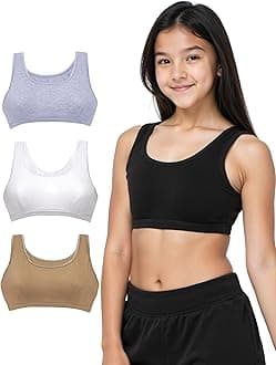 DChica Girls Sports Bras, Cotton Non-Padded Non-Wired Sports Bra, Beginners, Gym, Workout, Regular Strapless Bra, Workout Bra for Teens