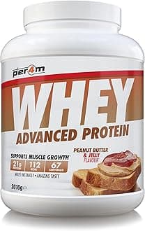 Per4m Protein Whey Powder | 67 Servings of High Protein Shake with Amino Acids | for Optimal Nutrition When Training | Low Sugar Gym Supplements (Peanut Butter & Jelly, 2010g)