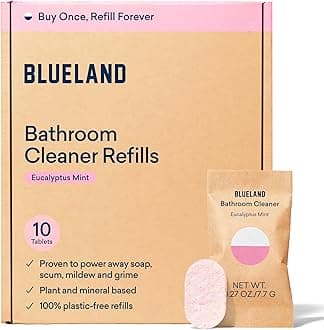 BLUELAND Bathroom Cleaner, 10-Pack Refill, Eucalyptus Mint Scent, Eco-Friendly Cleaning Supplies, 10x 24 Fl oz
