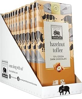 Endangered Species - Dark Chocolate Bar Cocoa Hazlenut Toffee 3 Oz. 77366