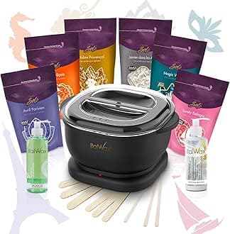 Brazilian Waxing Kit – Automatic Wax Warmer with Hard Wax Beads, No Temperature Control Needed, Easy-to-Clean Silicone Pot, Painless Hair Removal for Sensitive Skin, Face, Bikini & Body