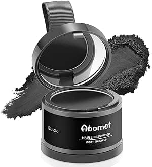 Natural Hairline Powder, Hair Shading Sponge Pen, Hairline Shadow Powder Stick, Quick Root Touch-Up Eyebrow Stamp Root Cover Up Hairline Powder Black Root Touchup(Black)(4 Gm)