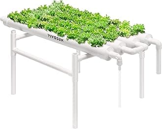 Hydroponic Grow Kit, 1 Layer 36 Plant Sites 4 Food-Grade PVC-U Pipes Hydroponics Planting System with Water Pump, Pump Timer, Nest Basket and Sponge for Leafy Vegetables