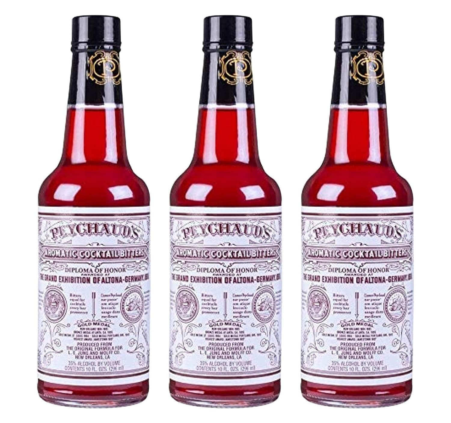 Peychaud's Aromatic Cocktail Bitters - 10 Ounce Bottle - PACK OF 3