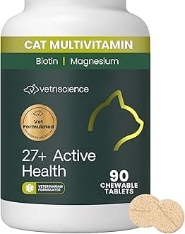 27+ Active Health Chewable Tablets, Nu Cat Daily Multivitamin for Cats and Kittens, Balanced Vitamins, Minerals and Antioxidants, Fish, 90 Count