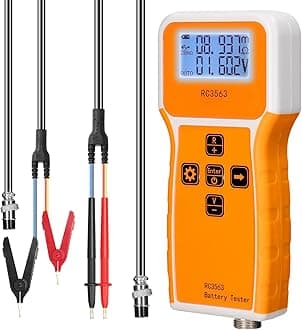 Battery Tester, 200Ω 100V Portable Battery Internal Resistance Voltage Tester 3-Digit Display Battery Tester High-Precise True Four-Wire AC Lithium Lead-Acid Lithium Battery Detector