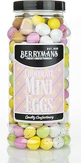 Original Mini Eggs Chocolate Retro Gift Jar by Berrymans Sweet Shop - Classic Sweets, Traditional Taste.
