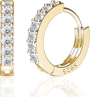 SWEETV925 Sterling Silver Huggie Hoop Earrings for Women Girls-Tiny Small Cartilage Hoop Earring