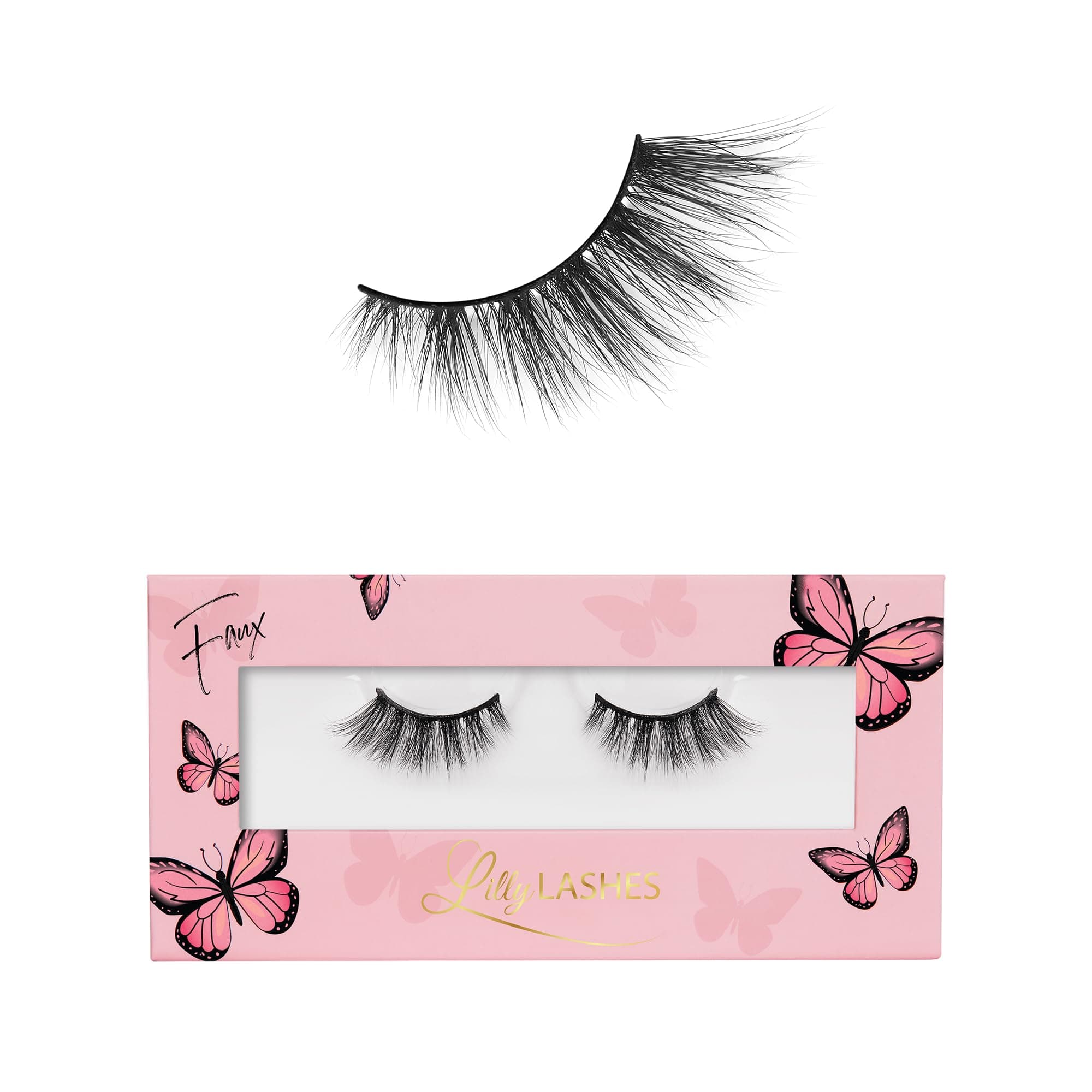 Butterfl'eyes Faux Mink Lashes, Half Lashes Natural Look & Feel, False & Reusable Eyelashes 20x, No Trimming + Easy to Apply, Round Style, Lash Glue not Included, 13mm (Sassy)