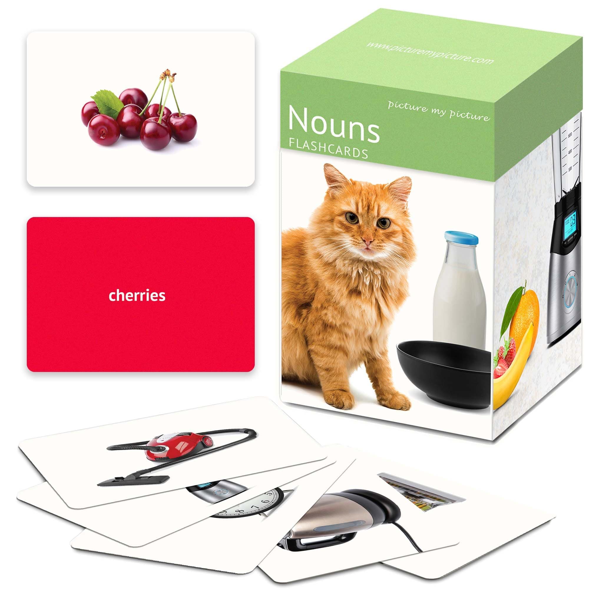 Picture My Picture Nouns Flash Card Set – Speech Therapy Tool for Vocabulary, Communication & Thinking, Scratch-Resistant with Activity Guide, Suitable for Education, ESL & ABA – Set of 200