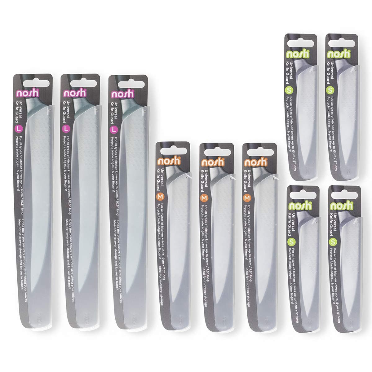 Universal Knife Guard Blade Protector - 10 Piece Set - Translucent