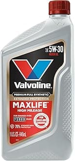 Valvoline MaxLife Extended Protection High Mileage 5W-30 Full Synthetic Motor Oil 1 Quart