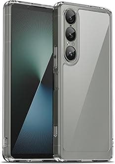 Sony Xperia 1 VII Case, Shockproof Anti-Yellowing Anti-Scratch Hard PC Back Case Cover Ultra Thin TPU Transparent