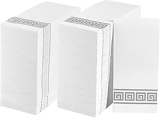 LITOPAK 200 Pack Paper Hand Towels for Bathroom, Guest Towels Disposable, and Paper Napkins Disposable for the Bathroom, Kitchen, Wedding, Party, and Dinner(Silver)