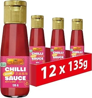 Lee Kum Kee Sesame Flavoured Chilli Sauce, Vegan, 135 g (Pack of 12)