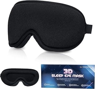 Sleep Eye Mask, 3D Contoured Sleep Mask Light Blocking Sleep Mask for Women and Men, Soft and Comfortable Night Eye Blinder, Suitable for Travel, Lunch Breaks, Sleeping, Meditation, Black