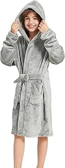 Boys Soft Fleece Robes Plush Hooded Bathrobes Sleepwear for Kids 1-16 Years