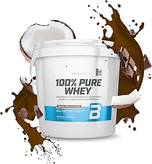 BioTechUSA 100% Pure Whey | Protein Powder with BCAA and Glutamine | Gluten-Free, Palm Oil Free | 21g Protein per Serving, 4 kg, Coconut-Chocolate