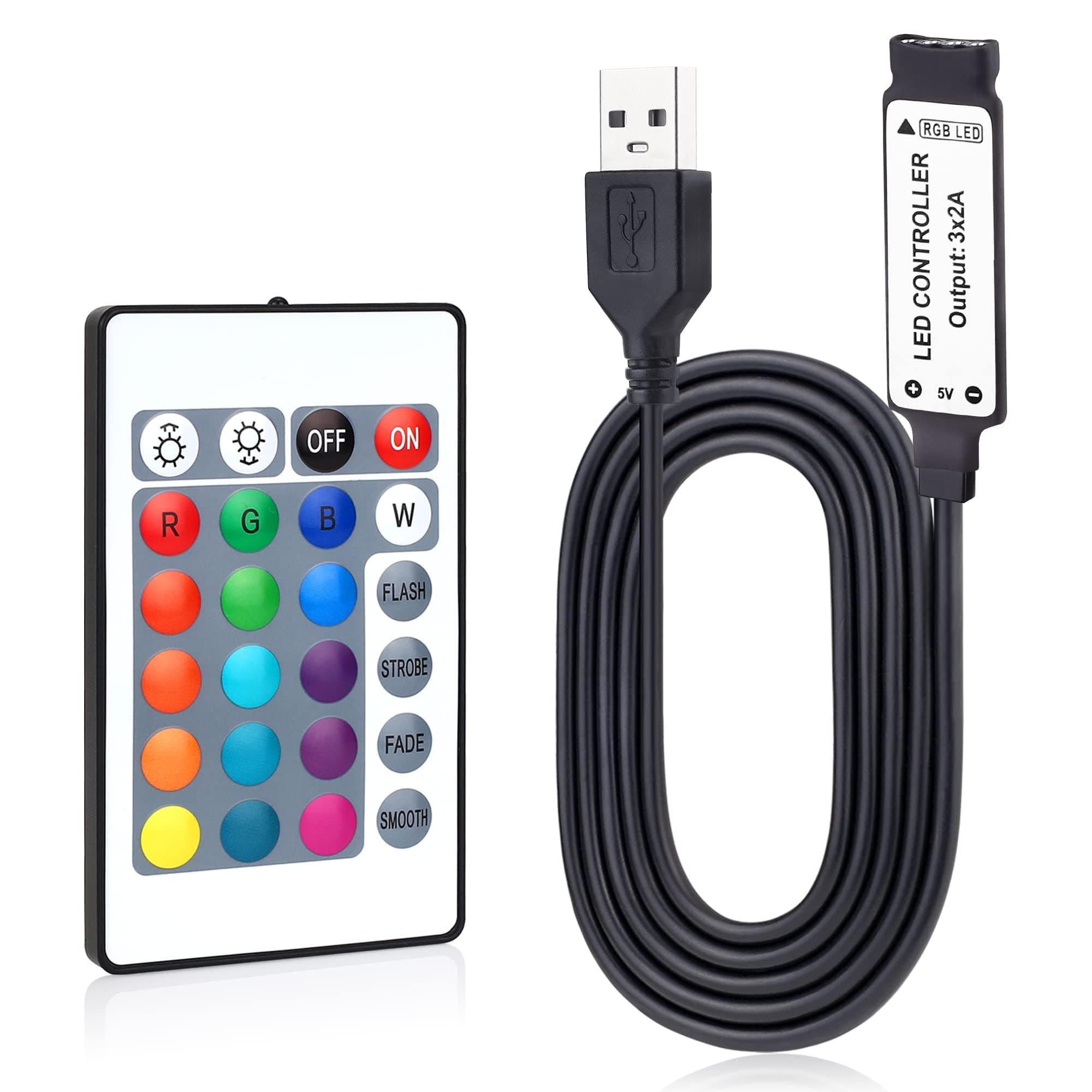5V-24Keys USB IR RGB Strips Controller Wireless Controller for 5050 3528 RGB LED Light Strip