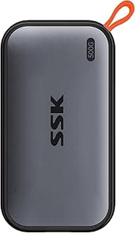 SSK Portable SSD 500GB External Solid State Drive, Up to 1050MB/s USB C SSD External SSD USB 3.2 Gen 2 for iPhone 15/Pro, Windows, Mac, Android Phones and Tablets