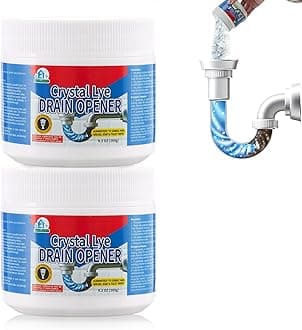 BELL BIRD Drain Opener,Powerful Unclogging,Crystal lye, Sodium hydroxide, Unclog drains, Bathroom sinks, Kitchen sinks, Shower pipes (2 PSC, Gram, 520)