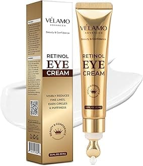 VELAMO ADVANCED Instant Eye & Face Lift Cream: Rapid Under Eye Bags Wrinkle Smile Lines Forehead Lines Remover with Retinol - Temporary Firming & Tightening Treatment in 2 Minutes, 0.5 OZ/15g 2Pcs