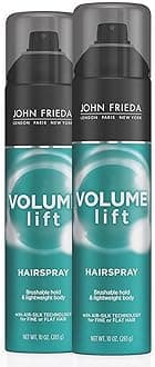 John Frieda Volume Lift Hairspray, Volumizing Hairspray with Air-Silk Technology for Fine or Flat Hair, Adds Body, Long-Lasting Hold, and Fullness for Fine, Thin Hair, 10 Oz, Pack of 2