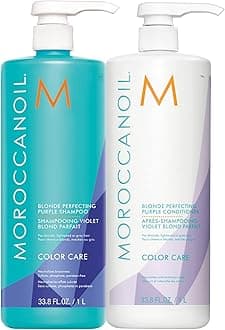 Moroccanoil Blonde Perfecting Purple Shampoo And Conditioner Bundle