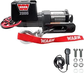 2000 DC 12V Electric Winch, 2000 lb Pulling Capacity | Steel Cable, Hook & Corded Remote | Portable, Compact Power for Trailers, ATVs, Workshops, and General Utility Lifting & Pulling