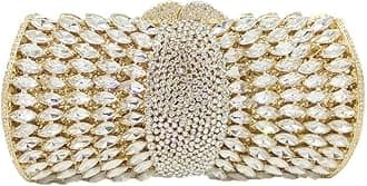 Boutique De FGG Sparkling Women Crystal Clutch Evening Bags Wedding Party Cocktail Handbag Purse, Small