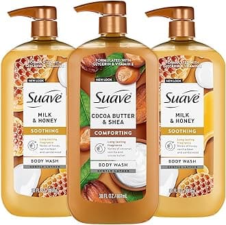Body Wash Variety Bundle – Milk & Honey 2-Pack & Cocoa Butter Shea, Gentle & Moisturizing Body Washes with Vitamin E, 30 Oz Ea (3 Piece Set)