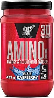 BSN Nutrition Amino X Supplement with Vitamin D, Vitamin B6 and Amino Acids,Blue Raspberry Flavour, 30 Servings, 435 g