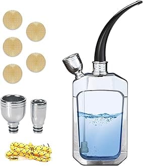 Portable Hookah Set for Travel - Premium Handheld Hookah, Mini Hookahs Real Metal Accessories, Small Hookahs Shisha for a Single Smoker (Gray)