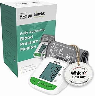 Kinetik Wellbeing Blood Pressure Monitors Large Cuff Universal (22-42cm) - Fully Automatic Upper Arm Blood Pressure Machine - Home Use Bp Monitor with Irregular Heartbeat Detection