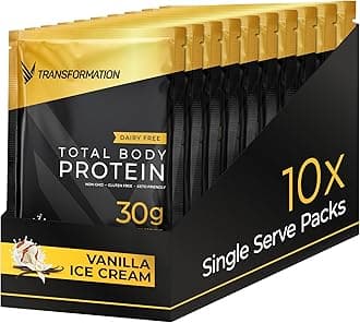 Transformation Protein Super Blend | Egg White, Collagen Peptides, and Plant Protein | 15 Billion CFU Probiotics | Digestive Enzymes | MCT Oil | Low Carb Shake for Men & Women | Vanilla, 10 Pack
