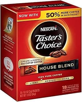 Taster's Choice, House Blend Instant Coffee Single Serve Sticks, 18 Count