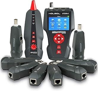 Network Cable Tester, AT226-C NF-8601W LAN Ethernet Cable Tester RJ45 UTP STP Diagnose Tone Tracer Network Cable Length Tester for RJ45, RJ11, BNC, PING/POE 8 Identifier Telephone Wire Tracker