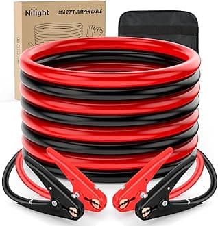 Jumper Cables for Car Battery 2 Gauge 20 FT Booster Cable Heavy Duty 800 A CCA Jumper Cable with Carrying Bag Jump Start Battery Emergency Kit for Pickup Truck RV Vans SUV