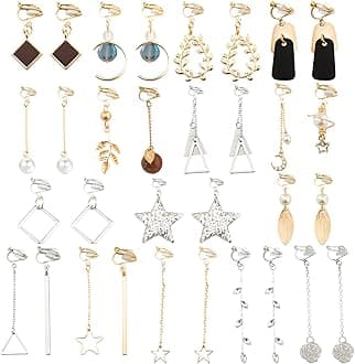 16 Pairs Clip On Earrings Multiple Drop Earrings Charming Fashion Earrings