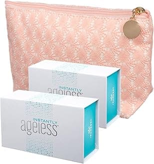 Instantly Ageless Facelift in A Box - Instant Eye Bag Remover Puffiness - 2 Boxes of 25 Vials and Free Makeup Bag- Instant Under Eye Bags Remover - Instant Wrinkle Remover for Face Instant Lift