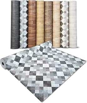 casa pura Mosaic Effect Vinyl – Flooring | PVC Decking Roll | Non-Slip Laminate Surface | Floor Covering – Laminate Floor Covering - Mosaic Effect Aqua - 100x250 cm