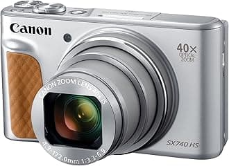 Canon PowerShot SX740 Digital Camera w/40x Optical Zoom & 3 Inch Tilt LCD - 4K Video, Wi-Fi, NFC, Bluetooth Enabled (Silver)