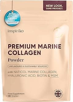 Marine Collagen Powder for Women - Marine Collagen with Hyaluronic Acid, Vitamin C, Biotin and MSM. Hydrolyzed Collagen Peptides Backed by 6 Clinical Studies, 30 Servings