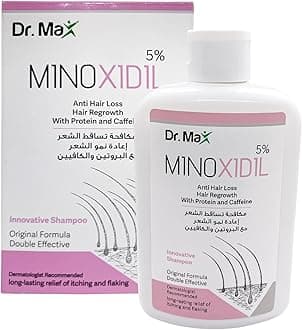 Dr Max Minoxidil 5% Anti Hair Loss Shampoo, Hair Regrowth With Protein Caffeine Long Lasting Relife of Itching And Flaking