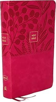 NKJV, End-of-Verse Reference Bible, Personal Size Large Print, Leathersoft, Pink, Red Letter, Comfort Print: Holy Bible, New King James Version
