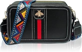 Designer Bee Crossbody Purse for Women PU Leather Shoulder Handbag Camera Clucth