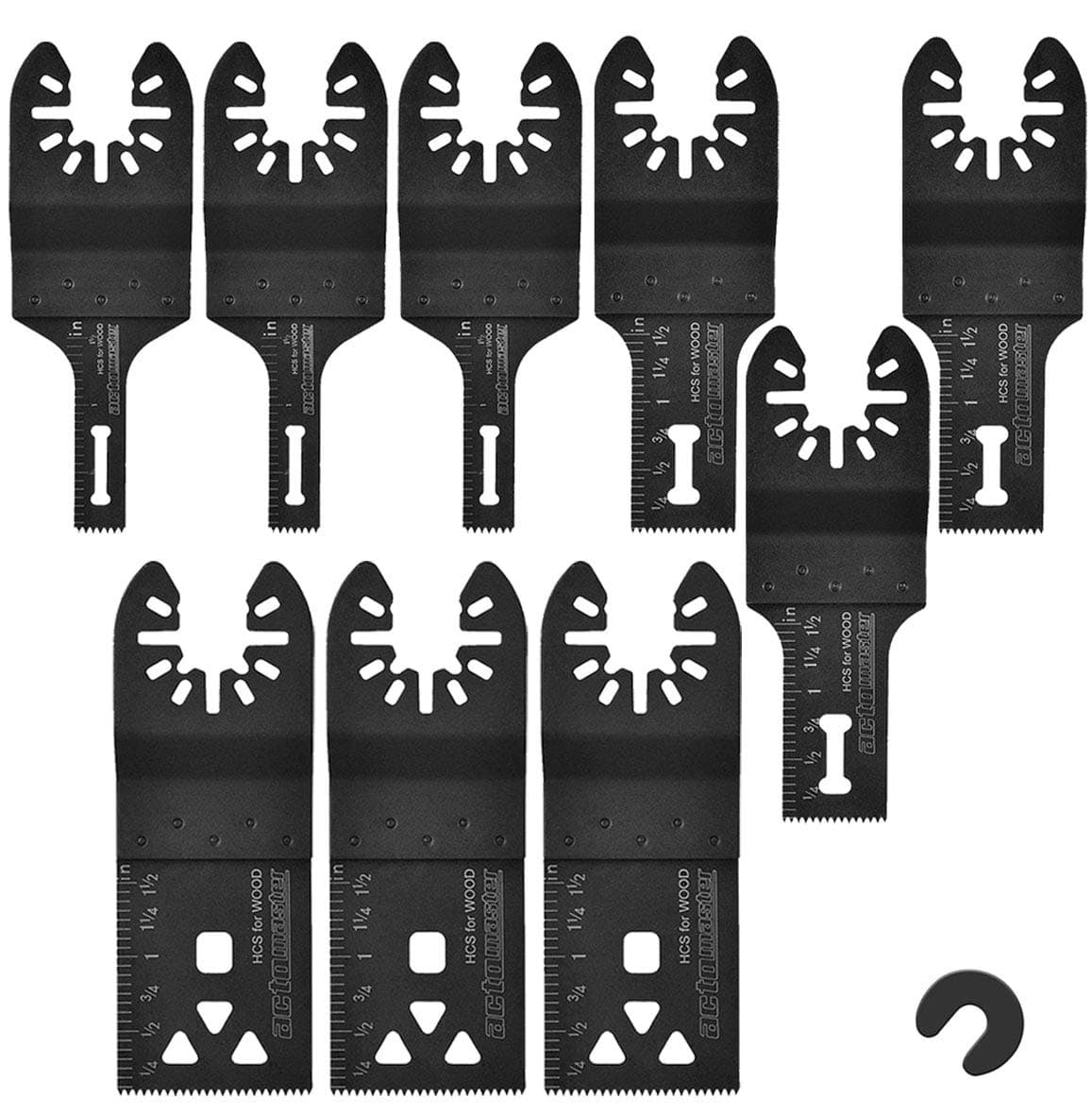 HCS Plunge Flush Cutting Blade Set for Oscillating Tool Multitool, Pack of 9