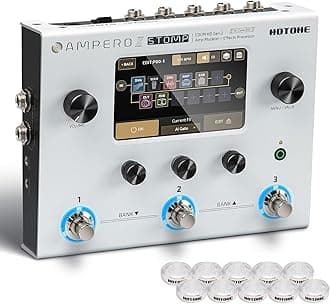 Guitar Multi Effects Processor Multi Effects Pedal Touch Screen Guitar Bass Amp Modeling IR Cabinets Simulation Multi FX Processor (Include 10 PCS Additional Footswitch Toppers)